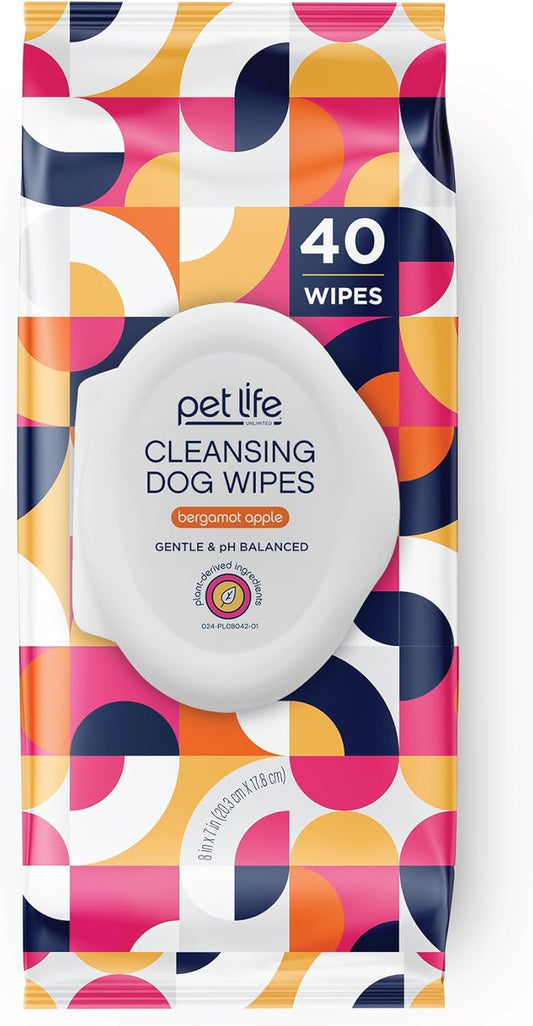 PL360 Dog Grooming Wipes for Cleansing & Deodorizing | Pet Wipes for Dogs, Cats, Puppies & Kittens | Mandarin Scent | Eco Friendly, Natural and Safe Ingredients