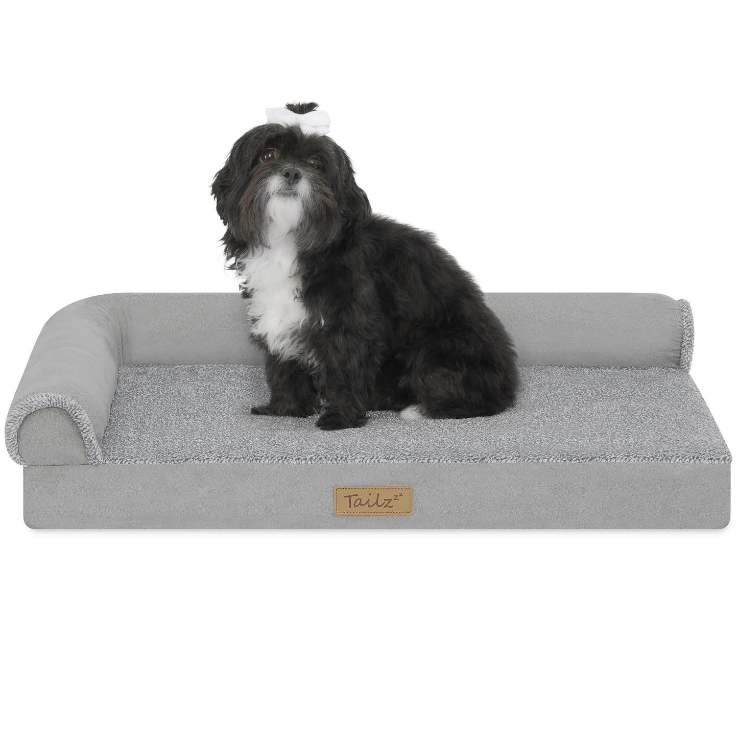 Asher Wooden Pet Bed with Mattress | Small to Medium Pet Bed with Mattress | Elevated Pet Bed | Greenguard Gold Certified Wooden Pet Bed