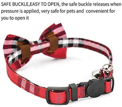 2 Pack/Set Cat Collar Breakaway with Cute  and Bell for Kitty and Some Puppies, Adjustable from 7.8-10.5 Inch